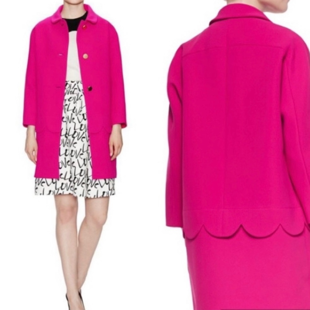 NWT Kate Spade Talia Scallop Hem Peacoat Size 2